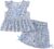 Jecson Toddler Baby Girl Summer Clothes Cotton Ruffled Sleeve Shirt Tops and Shorts Set Outfits 12Months-4T
