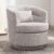 CANMOV Swivel Accent Chair, 360 Degree Round Swivel Barrel Chair with Pillow, Upholstered Comfy Barrel Armchair Single Club Sofa Chair for Living Room,Bedroom, Reading Room, Grey