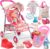 Baby Doll Stroller Set Toys for Girls Toddlers 3-5 4-6 Gifts,Baby Doll Set with 12.5 inch Doll,1 Baby Dining Chair,20 PCS Baby Doll Accessories and 2 Sets Doll Clothes for Realistic Pretend Play