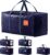 6 Pack Moving Bags Heavy Duty 210GSM with Full-Open Side Zipper, 93L 220lbs Waterproof Foldable Storage Totes for College Dorm Move-In, Moving Boxes Alternative & Home Organization, Blue