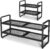 SNTD Shoe Rack – Expandable Shoe Organizer for Closet, Adjustable Metal Shoe Shelf Storage, Stackable Long Shoe Stand Holder for Garage, Entryway, Door Entrance (Black, 2-Tier)