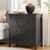 Xixini Farmhouse Nightstand with 3 Storage Drawers, 27.55″ Wide Wood Bedside Table, Modern Side Table with Metal Handle, End Table for Bedroom, Black