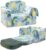 Airpanda Comfy Kids Sofa Chair, 2-in-1 Fold Out Couch with Blanket | Foldable Kids Couch for Boys & Girls, Watching, Reading & Playing, Removable Washable Cover, Green Dinosaur
