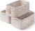 3-Pack Small Storage Baskets for Organizing | Woven Shelf Toy Basket | Rope Baskets for Gifts Empty | Closet Organizer Bins with Handles | Cube Decorative Box | 11.8×7.8×5.1” | Mixed brown