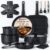 Ammeloo 21 Pcs Pots and Pans Set Non Stick with Detachable Handle & Grill Pan, Induction Ceramic Cookware Set, Non Toxic Kitchen Pots and Pans Set for RVs,Camping, Oven/Dishwasher Safe, Black