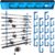 PLUSINNO H5 Horizontal Fishing Rod/Pole Holders for Garage, Wall Ceiling Mounted Fishing Rod Holder, Aviation Aluminum Fishing rod rack Holds up to 5/10/20 Rod or Combos Fishing Gear and Gifts for Men