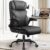 HeroSet Office Chair, Ergonomic Big and Tall Computer Desk Chairs, Executive Breathable Leather Chair with Adjustable Flip-up Armrests, Lumbar Support Swivel PC Chair with Rocking Function,Matte Black