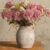 Dobbyby Ceramic Flower Vase 7.6 inch Farmhouse Rustic Vase Decorative Pottery Terracotta Vases for Home Decor Table Mantle Fireplace Living Room Bathroom Wedding Centerpiece (Whitewashed)