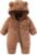 AiWMGL Newborn Baby Bear Outfit With Fold-Over Mittens and Footies Girls Boys Winter Fleece Clothes Hooded Romper Snowsuit