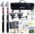 Goture Fishing Rod and Reel Combos-2PCS Telescopic Fishing Pole+2PCS Spinning Reels with Carrier Bag,1.8M-2.7M Telescopic Rod Reel Kit for Starter Travel Saltwater Freshwater,Gifts for Men