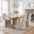 chairus Slipcovered Parsons Dining Chairs Set of 4, Upholstered Dining Room Chairs with Removable Linen Cover & High Back, Modern Farmhouse Wooden Side Kitchen Chairs, Khaki Stripe