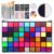 54-Color Non-Toxic Face Painting Kit with B&W Palette for Kids & Adults, Water Activated, Easy Wash-Off, Includes Stencils, Brushes, Sponges & Gems, Perfect for Halloween Party