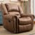 CANMOV Leather Recliner Chair, Classic and Traditional Manual Recliner Chair with Comfortable Arms and Back Single Sofa for Living Room, Nut Brown