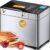 KBS Pro 710W 2LB Bread Maker, Stainless Steel 17-in-1 Smart Bread Machine with Healthy Ceramic Pan, Automatic Nut Dispenser, Tempered Glass Touch Panel, 3 Crust Colors, 15H Timer& Keep-Warm, Recipes