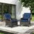 Patio Chairs Set of 2, Outdoor Wicker Patio Furniture Set with Thickened Olefin Cushions, High Back and Deep Seating, Wide Curved Armrest Hand-Woven PE Rattan for Porch, Deck, Blue