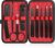 Yougai Tweezers Set,9 Pcs Professional Stainless Steel Tweezer Kit-Great Precision Eyebrow Tweezers for Ingrown Facial Hair with Leather Travel Case as Stocking Stuffing Gifts