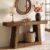 Tribesigns 55-Inch Solid Wood Console Table, Farmhouse Sofa Table with Storage, Rustic Skinny Entryway Table for Hallway, Living Room, Narrow Entrance, Dark Brown