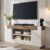 OKD Modern 70″ TV Stand, Entertainment Center for TVs Up to 80″, Media Console with Large Open Storage & Side Cabinets, Thick Wood Design for Living Room, Antique White