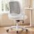 NEO CHAIR Office Desk Gaming Ergonomic Computer Chair with Lumbar Back Support Adjustable Height Swivel Rolling Wheels Flip-up Arms Mesh Chair for Home Vanity (Ivory)
