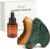 Lymphatic Contour Face Brush Set with Gua Sha Face Oil, Dual-Ended Dry Brush+Jade Gua Sha Edge, 0.075mm Ultra-Soft Bristles Gua Sha Facial Tools, for Lymphatic Drainage, De-Puff, Sculpt, Smooth & Glow