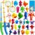 CozyBomB™ Magnetic Fishing Toys Game Set for Kids | Water Table Bathtub Kiddie Pool Party Pole Rod Net, Outdoor Plastic Floating Fish, Toddler Bath Color Ocean Sea Animals Birthday Gift Age 3-5 6 4-8