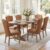 chairus High Back PU Leather Dining Chairs Set of 6, Tufted Upholstered Kitchen Chair with Nailhead Trim & Back Pull Ring for Dining Room, Sturdy Solid Wood Legs, 300lbs Capacity, Brown