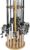 Rush Creek Creations Round 16 Fishing Rod Storage Rack – Features Traditional Handcrafted Wood Post – No Tool Assembly, Wood Grain Laminate