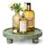 EOSAHR Farmhouse Pine Wood Riser for Home Decor – Round Pedestal Stand for Coffee Table & Kitchen Sink – Stylish Display Stand for Dish Soap Dispenser, Candles, Plants and Cupcakes (Green)