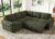 HONBAY Modular Sectional Sleeper Sofa with Pull Out Bed,Corduroy L Shaped Couch with Storage, Sectional Couches for Living Room,Green