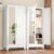 winiowa Metal Armoire Wardrobe Closet with 2 Mirror Doors, 71″ Wardrobe Cabinet with Adjustable Shelves and Hanging Rod, Clothing Storage Cabinet Closet with Mirror for Bedroom-White