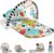 Fisher-Price Baby Playmat Glow and Grow Kick & Play Piano Gym, Blue Musical Learning Toy with Developmental Activities for Newborns 0+ Months