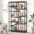 Tribesigns Bookshelf, Industrial 5 Tier Etagere Bookcase, Freestanding Tall Bookshelves Display Shelf Storage Organizer with 9-Open Storage Shelf for Living Room, Bedroom