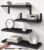 BAYKA Wall Mounted Floating Bathroom Shelves, Wood Wall Shelf for Bathroom Essentials & Decor, Space-Saving Display & Organizer (Black, Set of 4)
