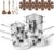 CAROTE 21pcs Tri-Ply Stainless Steel Cookware Set, Pots and Pans Set, Non Toxic Induction Kitchen Cooking Sets, Cookware Collection, Silver