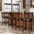 Sophia & William Swivel Bar Stools Set of 4, 26 Inch Counter Height Barstools with Cross Back & Solid Wood Legs, Faux Leather Bar Chairs for Kitchen Island