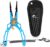 Fishing Pliers Saltwater, Split Ring Pliers Hook Remover with Safety Lock, Fishing Tools with Sheath and Lanyard, Fishing Gifts for Men