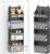 Lifewit 4 Tier Over the Door Diaper Organizer for Nursery, Large Heavy Duty Hanging Storage with 4 Mesh Side Pockets, Sturdy Back of Door Shelf for Baby Stuff Toy in Pantry, Laundry, Bathroom, Gray