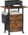 GYIIYUO 2 Drawer File Cabinet with 24” Extended Desktop, Mobile Filing Cabinet, Rolling File Cabinet with Side Bag, Fabric Drawer, Fits A4/Letter Size, Printer Stand Home Office, Light Brown