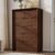 YANSNWO Walnut 6 Drawer Dresser for Bedroom, 47.4″ Tall Chest of Drawers | Unique Front Panel, Thickened 2″ Tabletop & 3″ Base, Hidden Handle, Mid-Century for Bedroom/Living Room/Hallway