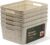 BINO | Woven Plastic Basket | Small (Natural), 5-Pack | THE JUTE COLLECTION | Home Organization, Space – Saving Storage, Stylish Design | Jute Basket | Plastic Storage Basket