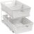 Simple Houseware 2 Tier Bathroom Organizer Tray Pull-Out Sliding Drawer, Under Sink Storage, White