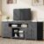 YITAHOME Farmhouse TV Stand with Power Outlet for 80 Inch TVs, Black | 70″ Entertainment Center with Drawers, Adjustable Shelves and Storage Cabinets, Stable Anti-Tip Media Console for Living Room