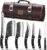 8 PCS Butcher Knife Set, Japanese Kitchen Knife Set, Hand Forged Chef Knife Set with Leather Roll Bag, Sharp Meat Cleaver Knife for Kitchen & Hunting & Camping & BBQ, Best Gift for Men