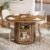 Tribesigns 47-Inch Round Dining Table for 4, Farmhouse Kitchen Table with 2-Tier Storage Shelf and Solid Wood Base for Dining Room, Kitchen, Living Room, Brown