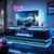 70″ Fireplace TV Stand, Modern Entertainment Center for TVs Up to 80”, TV Console with Storage Cabinets, Media Console for Living Room, Black TV Stand and Black Fireplace