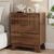 Xixini Fluted Nightstand, 24″ Wide Side Table with 3 Large Storage Drawers, Mid Century Modern Wood Night Stand with Metal Handle, Wooden Bedside End Table for Bedroom, Walnut