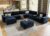 SITJOY Cloud Couch Sectional, 6 Seater with Console, Chenille in Navy Blue | Detachable and Washable Cover, Sectional Sofas for Living Room, Deep Seat Wide Couch with Chaise, Storage Ottoman