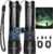 TrixHub Rechargeable Flashlights 2 Pack, Super Bright High Lumens Flash Light, 5 Modes Zoomable Linternas with LCD Digital Display, Powerful Handheld LED Flashlights for Home Emergencies Camping