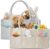 HIPHOP PANDA 2-Pack Diaper Caddy Organizer – Newborn Essentials Baby Registry Must Haves – Sturdy Nursery Storage Bin & Portable Car Caddy for Diapers & Wipes – Grey/Oatmeal Gift Set