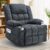Korser 360° Swivel Rocker Recliner for Adults, Nursery Glider Recliner with Massage and Heating, Rocking Chair with Cup Holder, Manual Recliner Chair for Living Room, Bedroom (Fabric, Dark Gray)